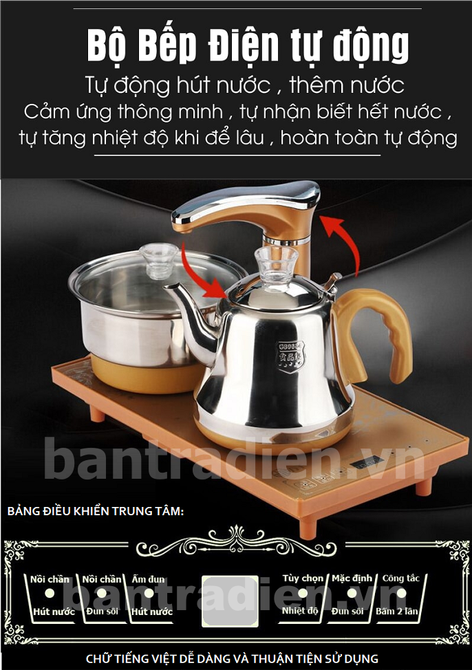 Bếp đun nước pha trà tự động tiếng Việt cao cấp.