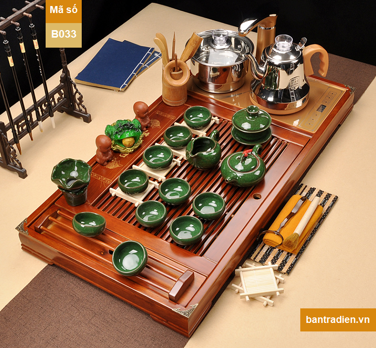 bàn trà điện thông minh đa năng tự động bằng gỗ