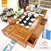 Bộ bàn pha trà điện thông minh đa năng cao cấp gỗ hương L0806 có ngăn kéo để đồ và khay đốt trầm