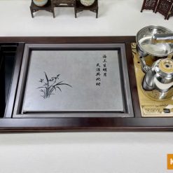 Bàn pha trà đạo điện tử thông minh cao cấp gỗ mặt đá B18