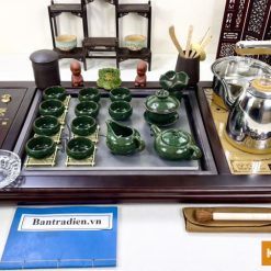 Bàn pha trà đạo điện tử thông minh cao cấp gỗ mặt đá B18