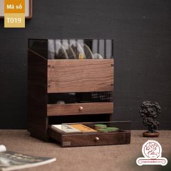 Tủ kệ trà trưng bày ấm chén dụng cụ trà trang trí không gian trà đạo. Tủ kệ trà dùng trang trí trong phòng khách. Tủ kệ trưng bày ấm chén dụng cụ trà đa năng T019