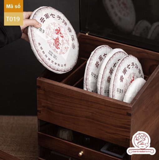 Tủ kệ trà trưng bày ấm chén dụng cụ trà trang trí không gian trà đạo. Tủ kệ trà dùng trang trí trong phòng khách. Tủ kệ trưng bày ấm chén dụng cụ trà đa năng T019