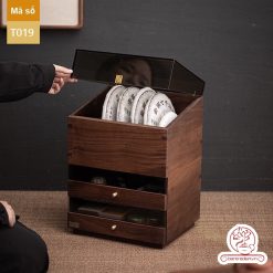 Tủ kệ trà trưng bày ấm chén dụng cụ trà trang trí không gian trà đạo. Tủ kệ trà dùng trang trí trong phòng khách. Tủ kệ trưng bày ấm chén dụng cụ trà đa năng T019
