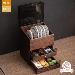 Tủ kệ trà trưng bày ấm chén dụng cụ trà trang trí không gian trà đạo. Tủ kệ trà dùng trang trí trong phòng khách. Tủ kệ trưng bày ấm chén dụng cụ trà đa năng T019