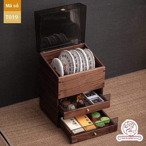 Tủ kệ trà trưng bày ấm chén dụng cụ trà trang trí không gian trà đạo. Tủ kệ trà dùng trang trí trong phòng khách. Tủ kệ trưng bày ấm chén dụng cụ trà đa năng T019