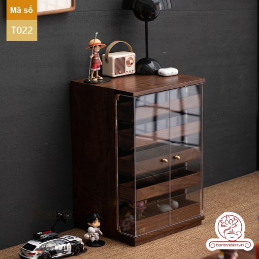 Tủ kệ trà trưng bày ấm chén dụng cụ trà trang trí không gian trà đạo. Tủ kệ trà dùng trang trí trong phòng khách. Tủ kệ trưng bày ấm chén dụng cụ trà đa năng T022