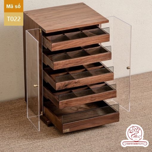 Tủ kệ trà trưng bày ấm chén dụng cụ trà trang trí không gian trà đạo. Tủ kệ trà dùng trang trí trong phòng khách. Tủ kệ trưng bày ấm chén dụng cụ trà đa năng T022