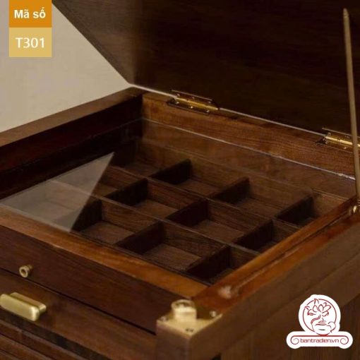 Tủ kệ trà kích thước lơn trưng bày ấm chén dụng cụ trà trang trí không gian trà đạo. Tủ kệ trà dùng trang trí trong phòng khách. Tủ kệ trưng bày ấm chén dụng cụ trà đa năng nhiều ngăn T301