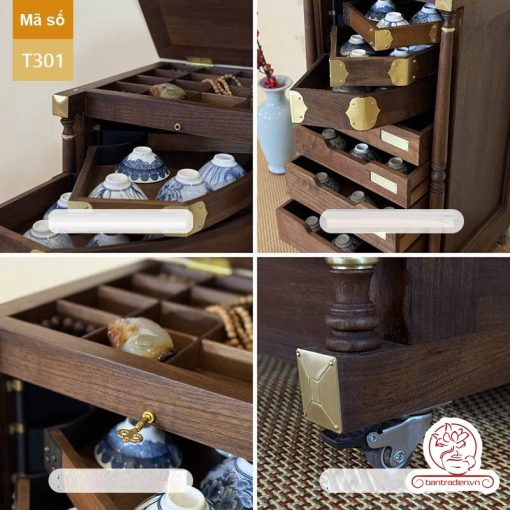 Tủ kệ trà kích thước lơn trưng bày ấm chén dụng cụ trà trang trí không gian trà đạo. Tủ kệ trà dùng trang trí trong phòng khách. Tủ kệ trưng bày ấm chén dụng cụ trà đa năng nhiều ngăn T301