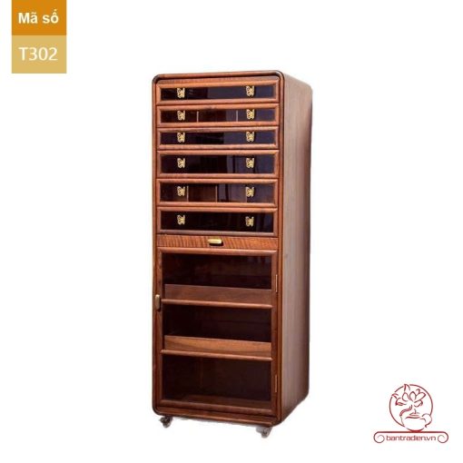 Tủ kệ trà kích thước lơn trưng bày ấm chén dụng cụ trà trang trí không gian trà đạo. Tủ kệ trà dùng trang trí trong phòng khách. Tủ kệ trưng bày ấm chén dụng cụ trà đa năng nhiều ngăn T300