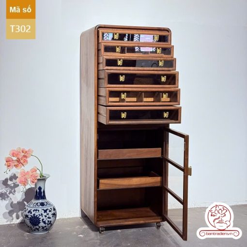 Tủ kệ trà kích thước lơn trưng bày ấm chén dụng cụ trà trang trí không gian trà đạo. Tủ kệ trà dùng trang trí trong phòng khách. Tủ kệ trưng bày ấm chén dụng cụ trà đa năng nhiều ngăn T300