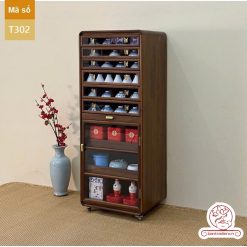 Tủ kệ trà kích thước lơn trưng bày ấm chén dụng cụ trà trang trí không gian trà đạo. Tủ kệ trà dùng trang trí trong phòng khách. Tủ kệ trưng bày ấm chén dụng cụ trà đa năng nhiều ngăn T302