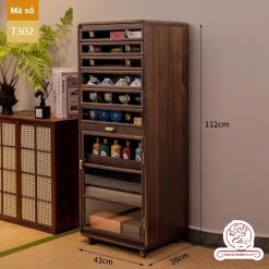 Tủ kệ trà kích thước lơn trưng bày ấm chén dụng cụ trà trang trí không gian trà đạo. Tủ kệ trà dùng trang trí trong phòng khách. Tủ kệ trưng bày ấm chén dụng cụ trà đa năng nhiều ngăn T302