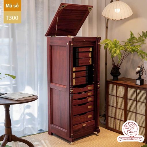 Tủ kệ trà kích thước lơn trưng bày ấm chén dụng cụ trà trang trí không gian trà đạo. Tủ kệ trà dùng trang trí trong phòng khách. Tủ kệ trưng bày ấm chén dụng cụ trà đa năng nhiều ngăn T300