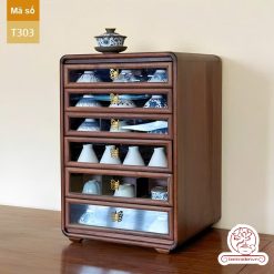Tủ kệ trà kích thước lơn trưng bày ấm chén dụng cụ trà trang trí không gian trà đạo. Tủ kệ trà dùng trang trí trong phòng khách. Tủ kệ trưng bày ấm chén dụng cụ trà đa năng nhiều ngăn T302