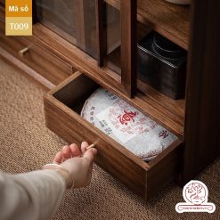 Tủ kệ trà trưng bày ấm chén dụng cụ trà trang trí không gian trà đạo. Tủ kệ trà dùng trang trí trong phòng khách. Tủ kệ trưng bày ấm chén dụng cụ trà đa năng T009\