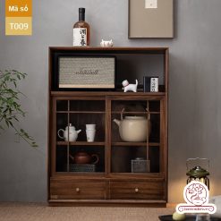 Tủ kệ trà trưng bày ấm chén dụng cụ trà trang trí không gian trà đạo. Tủ kệ trà dùng trang trí trong phòng khách. Tủ kệ trưng bày ấm chén dụng cụ trà đa năng T009\