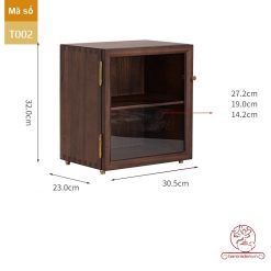 Tủ kệ trưng bày ấm chén dụng cụ trà trang trí không gian trà đạo. Tủ kệ trà dùng trong phòng khách. Tủ kệ trưng bày ấm chén dụng cụ trà 02 tầng size bé T002