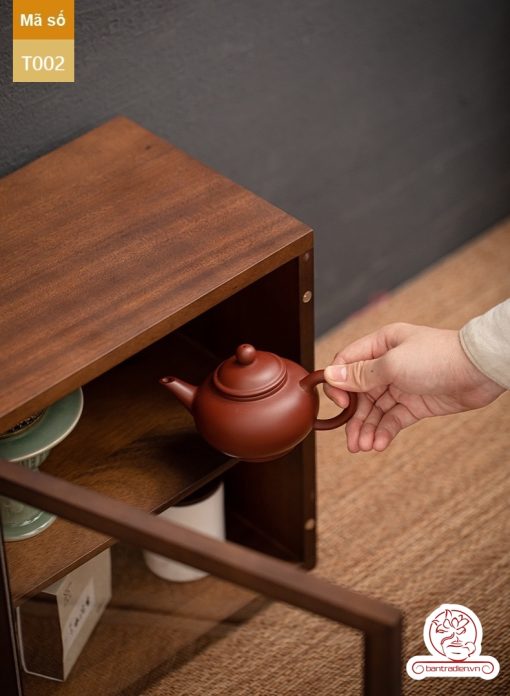 Tủ kệ trưng bày ấm chén dụng cụ trà trang trí không gian trà đạo. Tủ kệ trà dùng trong phòng khách. Tủ kệ trưng bày ấm chén dụng cụ trà 02 tầng size bé T002