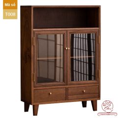 Tủ kệ trà trưng bày ấm chén dụng cụ trà trang trí không gian trà đạo. Tủ kệ trà dùng trong phòng khách. Tủ kệ trưng bày ấm chén dụng cụ trà đa năng T008