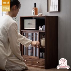 Tủ kệ trà trưng bày ấm chén dụng cụ trà trang trí không gian trà đạo. Tủ kệ trà dùng trang trí trong phòng khách. Tủ kệ trưng bày ấm chén dụng cụ trà đa năng T008