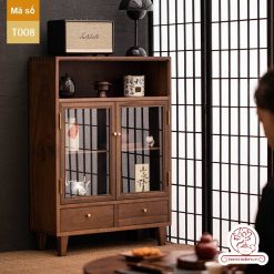 Tủ kệ trà trưng bày ấm chén dụng cụ trà trang trí không gian trà đạo. Tủ kệ trà dùng trang trí trong phòng khách. Tủ kệ trưng bày ấm chén dụng cụ trà đa năng T008
