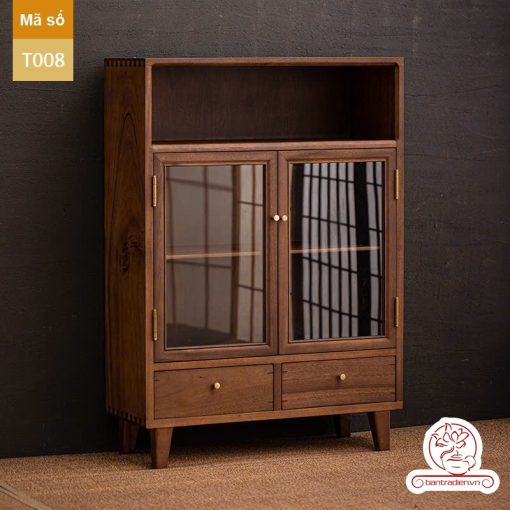 Tủ kệ trà trưng bày ấm chén dụng cụ trà trang trí không gian trà đạo. Tủ kệ trà dùng trang trí trong phòng khách. Tủ kệ trưng bày ấm chén dụng cụ trà đa năng T008