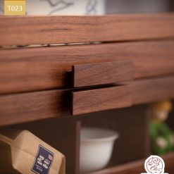 Tủ kệ trà trưng bày ấm chén dụng cụ trà trang trí không gian trà đạo. Tủ kệ trà dùng trang trí trong phòng khách. Tủ kệ trưng bày ấm chén dụng cụ trà đa năng T023