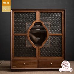 Tủ kệ trà kết hợp bàn pha trà, trưng bày ấm chén dụng cụ trà trang trí không gian trà đạo. Tủ kệ trà dùng trang trí trong phòng khách. Tủ kệ trưng bày ấm chén dụng cụ trà đa năng T012