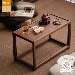 Tủ kệ trà kết hợp bàn pha trà, trưng bày ấm chén dụng cụ trà trang trí không gian trà đạo. Tủ kệ trà dùng trang trí trong phòng khách. Tủ kệ trưng bày ấm chén dụng cụ trà đa năng T012