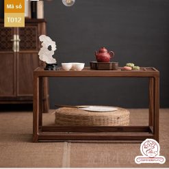 Tủ kệ trà kết hợp bàn pha trà, trưng bày ấm chén dụng cụ trà trang trí không gian trà đạo. Tủ kệ trà dùng trang trí trong phòng khách. Tủ kệ trưng bày ấm chén dụng cụ trà đa năng T012