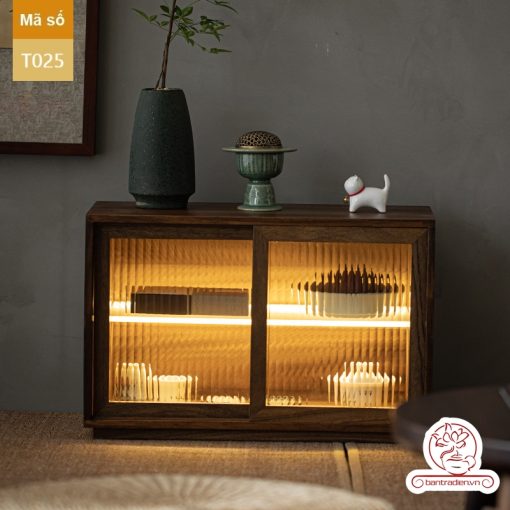 Tủ kệ trà trưng bày ấm chén dụng cụ trà trang trí không gian trà đạo. Tủ kệ trà dùng trang trí trong phòng khách. Tủ kệ trưng bày ấm chén dụng cụ trà đa năng T023