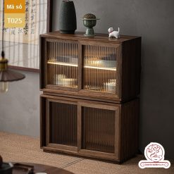 Tủ kệ trà trưng bày ấm chén dụng cụ trà trang trí không gian trà đạo. Tủ kệ trà dùng trang trí trong phòng khách. Tủ kệ trưng bày ấm chén dụng cụ trà đa năng T023
