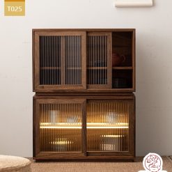 Tủ kệ trà trưng bày ấm chén dụng cụ trà trang trí không gian trà đạo. Tủ kệ trà dùng trang trí trong phòng khách. Tủ kệ trưng bày ấm chén dụng cụ trà đa năng T023