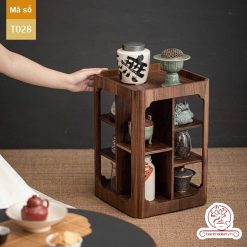 Tủ kệ trà trưng bày ấm chén dụng cụ trà trang trí không gian trà đạo. Tủ kệ trà dùng trang trí trong phòng khách. Tủ kệ trưng bày ấm chén dụng cụ trà đa năng T028