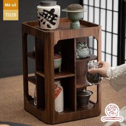 Tủ kệ trà trưng bày ấm chén dụng cụ trà trang trí không gian trà đạo. Tủ kệ trà dùng trang trí trong phòng khách. Tủ kệ trưng bày ấm chén dụng cụ trà đa năng T028