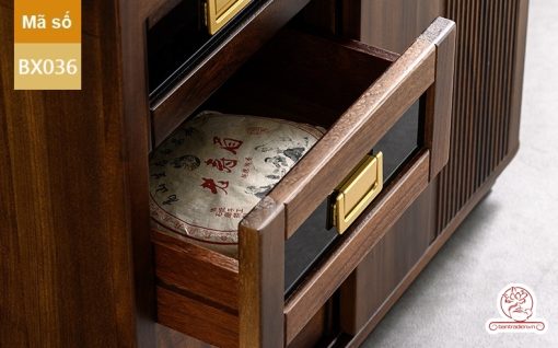 Xe trà di dộng tủ kệ trà kết hợp bàn pha trà đa năng cao cấp BX036