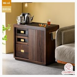 Xe trà di dộng tủ kệ trà kết hợp bàn pha trà đa năng cao cấp BX036