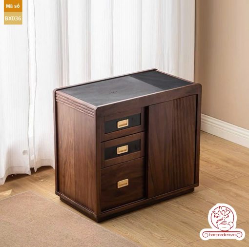 Xe trà di dộng tủ kệ trà kết hợp bàn pha trà đa năng cao cấp BX036