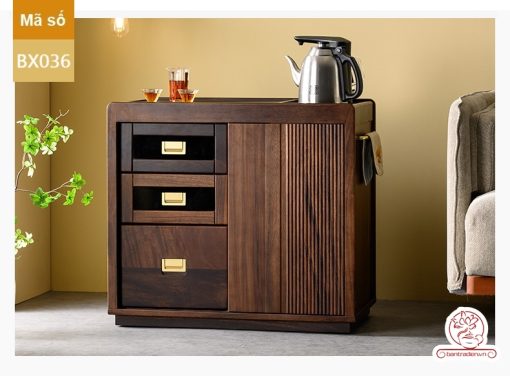Xe trà di dộng tủ kệ trà kết hợp bàn pha trà đa năng cao cấp BX036