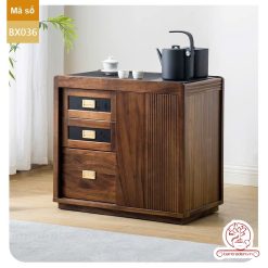 Xe trà di dộng tủ kệ trà kết hợp bàn pha trà đa năng cao cấp BX036