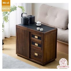 Xe trà di dộng tủ kệ trà kết hợp bàn pha trà đa năng cao cấp BX036