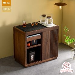 Xe trà di dộng tủ kệ trà kết hợp bàn pha trà đa năng cao cấp BX037