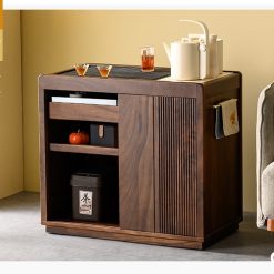 Xe trà di dộng tủ kệ trà kết hợp bàn pha trà đa năng cao cấp BX037