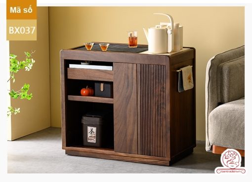 Xe trà di dộng tủ kệ trà kết hợp bàn pha trà đa năng cao cấp BX037