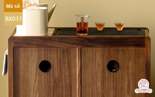 Xe trà di dộng tủ kệ trà kết hợp bàn pha trà đa năng cao cấp BX037