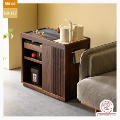 Xe trà di dộng tủ kệ trà kết hợp bàn pha trà đa năng cao cấp BX037
