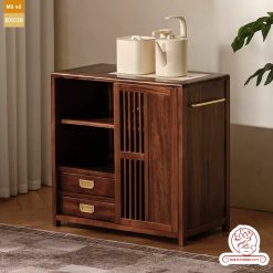 Xe trà di dộng tủ kệ trà kết hợp bàn pha trà đa năng cao cấp BX038