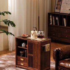 Xe trà di dộng tủ kệ trà kết hợp bàn pha trà đa năng cao cấp BX038